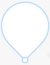 卡通蓝色线条热气球图标海报背景素材