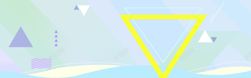 夏季618大促销几何文艺三角蓝色背景背景