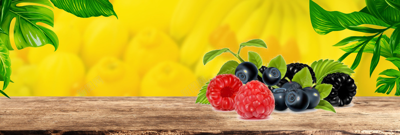 电商淘宝夏季美食果园直发新鲜水果促销海报背景