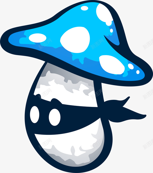 卡通蓝色忍者蘑菇png免抠素材_88icon https://88icon.com 矢量图案 忍者蘑菇 蓝色 儿童 手绘卡通 涂鸦