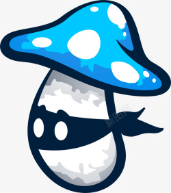 忍者蘑菇卡通蓝色忍者蘑菇高清图片