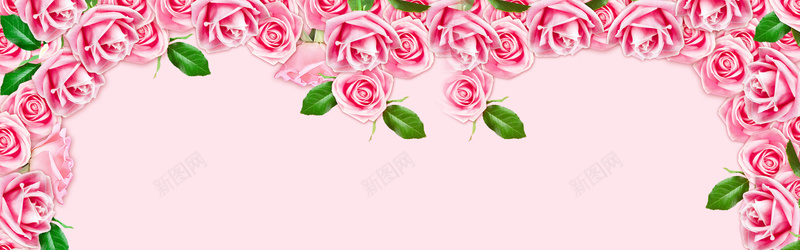 唯美大气手绘玫瑰花朵海报背景背景