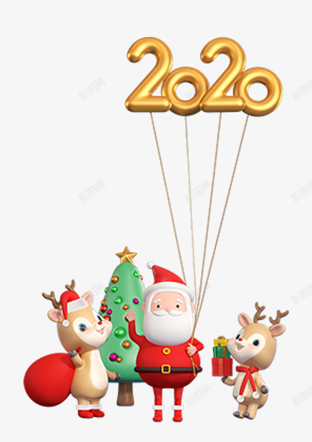 圣诞装饰免扣元素png免抠素材_88icon https://88icon.com 圣诞 圣诞老人 小鹿 圣诞树 气球 装饰海报 圣诞装饰