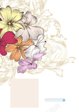 二维码扫描简笔画花朵背景背景