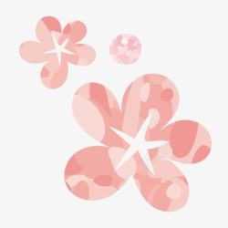 水彩手绘粉红色花朵图片素材