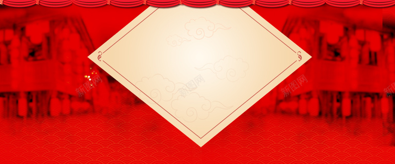 红色新年舞台背景背景