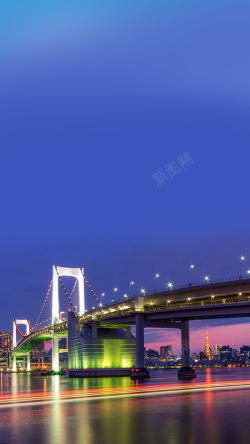 横渡大桥风光背景高清图片