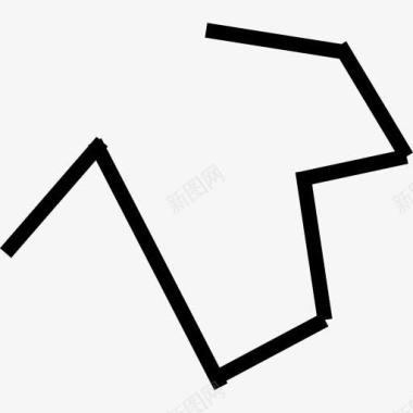 不规则几何线条不规则线的直线和角度图标图标