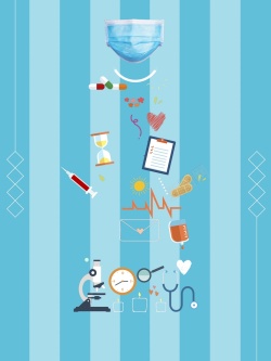 蓝色器械卡通医生医疗健康海报psd分层背景高清图片