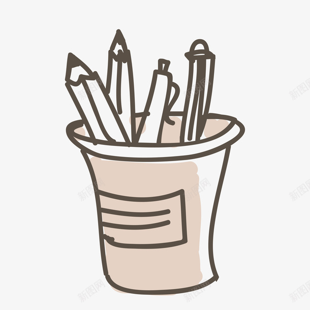 笔筒与笔装饰素材图案ai免抠素材_88icon https://88icon.com 笔筒 笔 线条 开学啦 卡通 开学日 开学 简笔画 装饰 纹路 质感 矢量 手绘