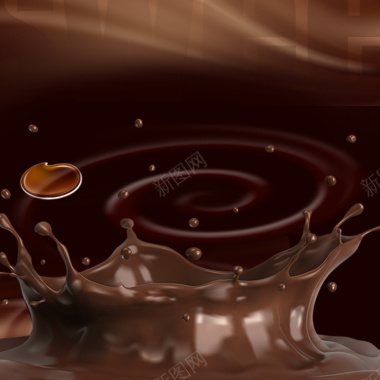 飞溅巧克力酱PSD分层主图背景素材背景
