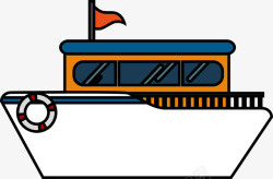 扁平化卡通轮船素材