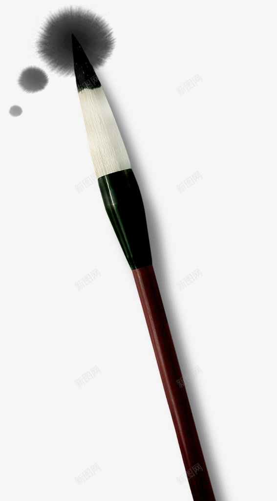 毛笔和墨水渍psd免抠素材_88icon https://88icon.com 毛笔 墨水 黑色 效果