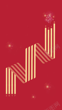 红色2018狗年新年创意时尚线条海报背景