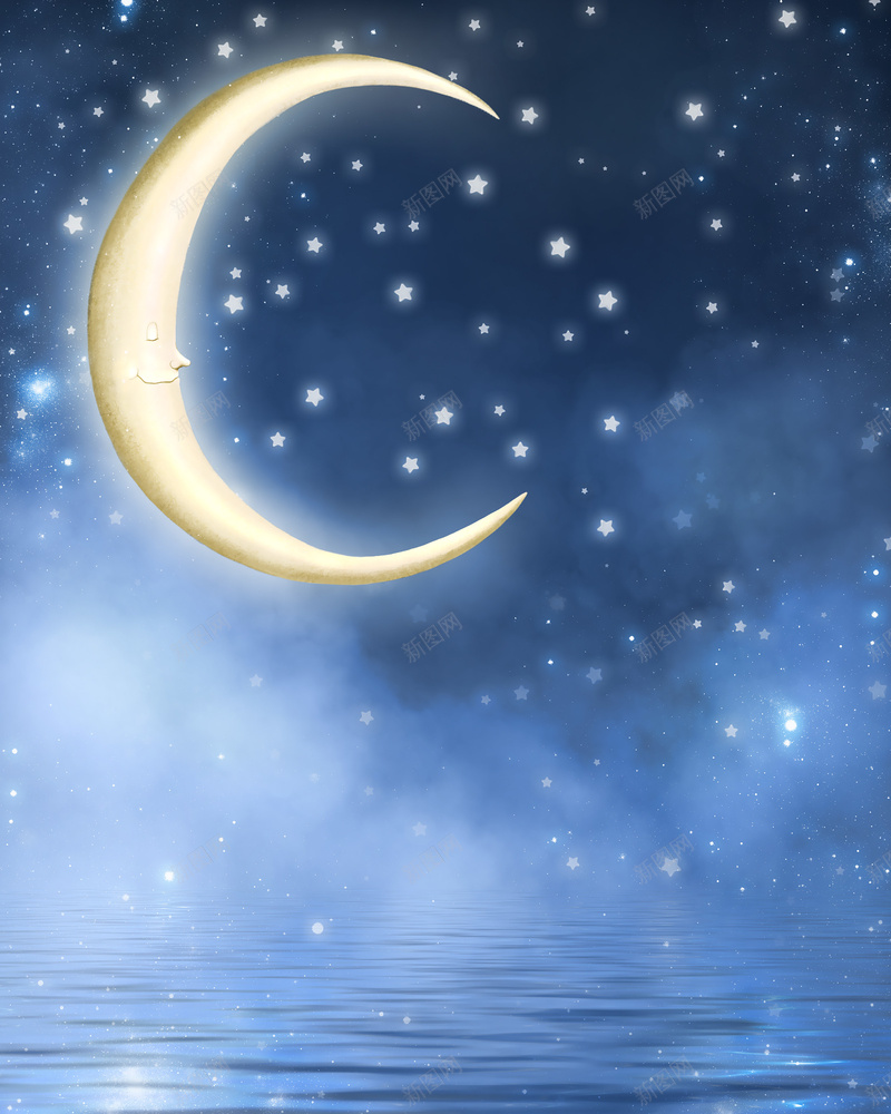 星空月亮背景jpg设计背景_88icon https://88icon.com 星星 星空 月亮 背景 蓝色 星云 星海 星际 卡通 童趣 手绘