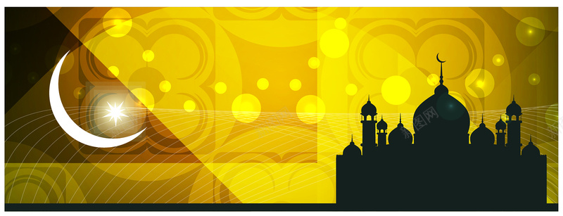 宗教开斋节穆巴拉克横幅背景素材背景