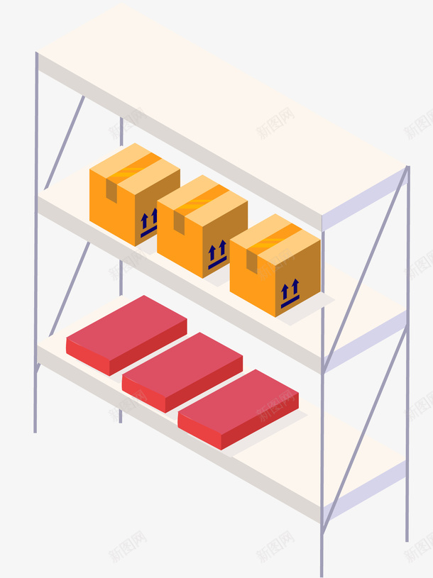 矢量立体装饰货架ai免抠素材_88icon https://88icon.com 矢量图 货架 货物 立体货架 装饰图案 矢量货架