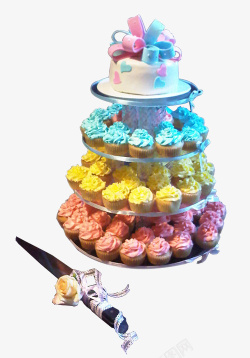 彩色婚礼花式蛋糕素材