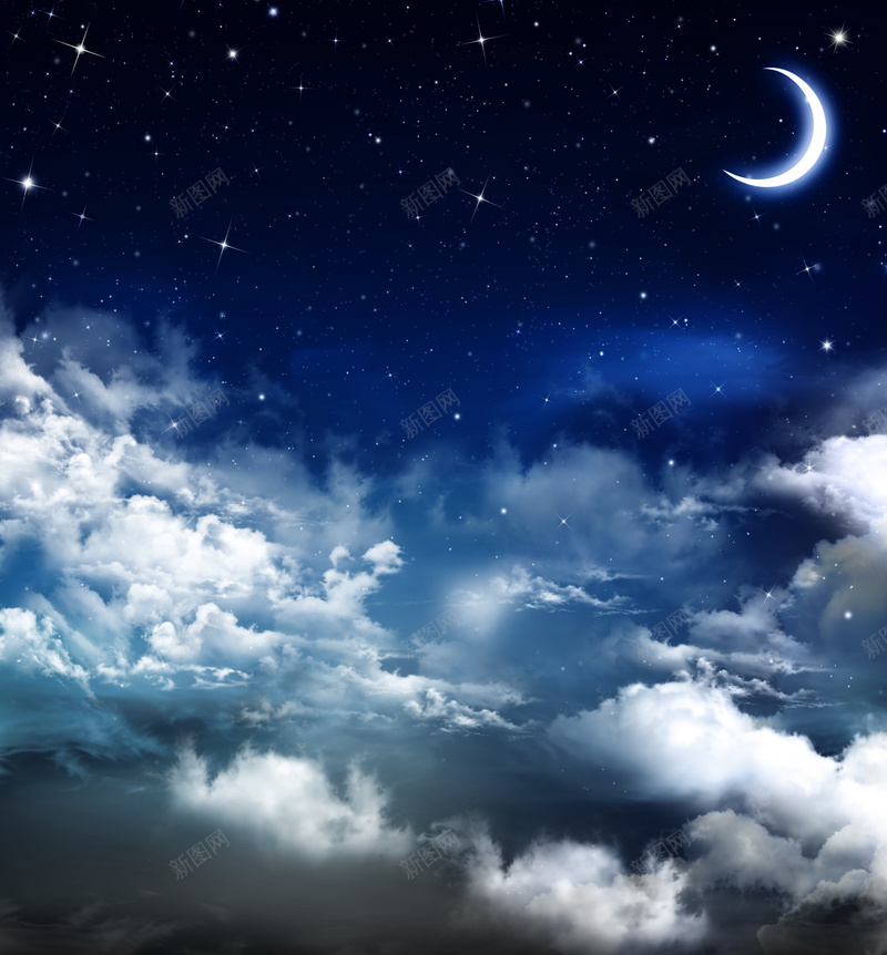 挂在繁星夜空中的月亮jpg设计背景_88icon https://88icon.com 夜空 月亮 梦幻 浪漫 繁星 PPT