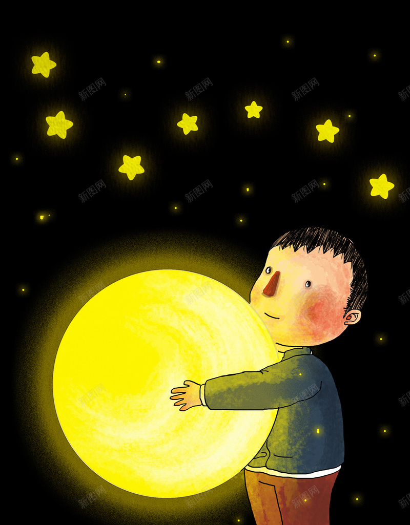 童年的梦H5背景jpg设计背景_88icon https://88icon.com 卡通 星星 月亮 男孩 童年 H5背景 H5 h5 童趣 手绘