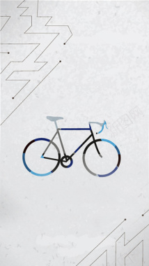 灰色背景下的简单自行车和线条H5背景背景