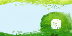 让爱成长绿色彩笔画关注留守儿童公益海报背景素材高清图片