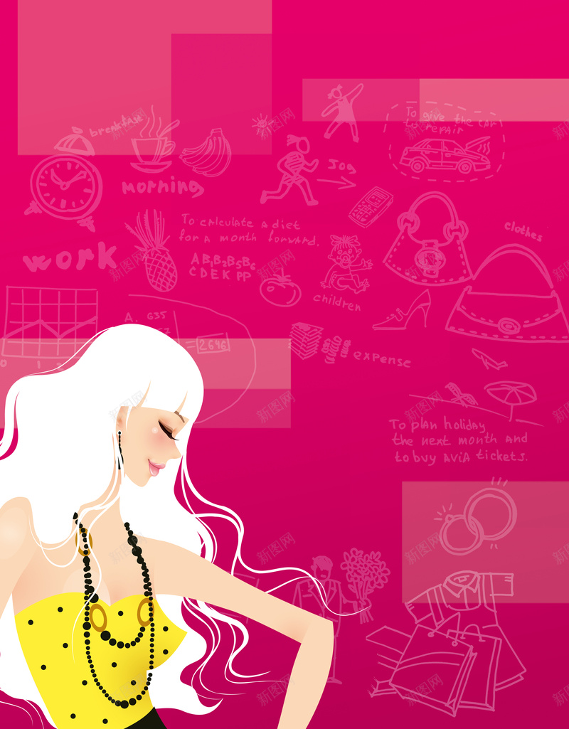 美女三八妇女节海报背景素材psd设计背景_88icon https://88icon.com 三八妇女节 美丽女人节 节日祝福 暗纹 美女 思考 好礼大派送 卡通 购物