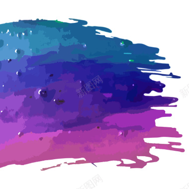 蓝紫色水彩渐变笔刷质感背景素材背景