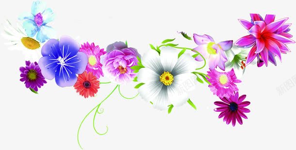 水彩创意合成五颜六色的花朵效果png免抠素材_88icon https://88icon.com 水彩 创意 合成 五颜六色 花朵 效果