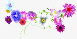 水彩创意合成五颜六色的花朵效果素材