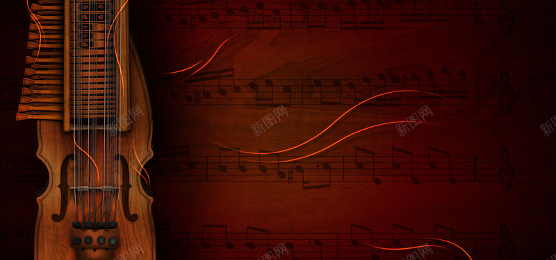 小提琴文艺红色娱乐海报背景背景