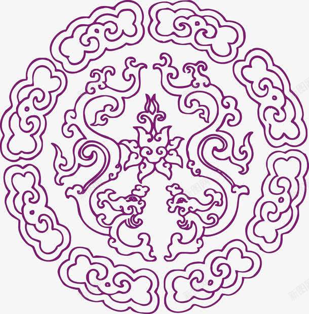 浅紫色中国传统花纹图案背景png免抠素材_88icon https://88icon.com 装饰 矢量 中国风 花纹图案
