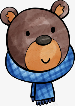 可爱手绘棕熊头像素材
