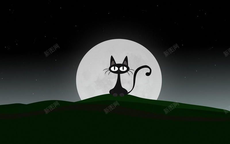 卡通夜晚黑猫背景jpg设计背景_88icon https://88icon.com 卡通 夜晚 月亮 童趣 黑猫 简约 创意 文艺 渐变 黑色 海报 背景