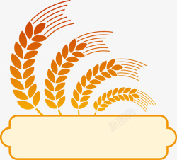 金色麦穗标志徽章装饰边框素材