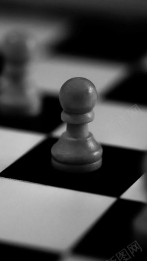 创意黑白对比色国际象棋H5背景背景
