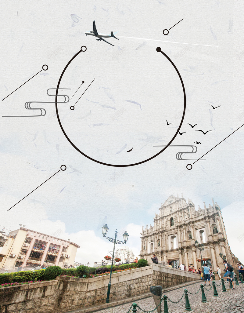 灰色创意建筑澳门旅游海报背景jpg设计背景_88icon https://88icon.com PSD 出行 在中国 地标 城市 娱乐 旅行 旅行社 游玩 澳门 澳门旅 购物 风景