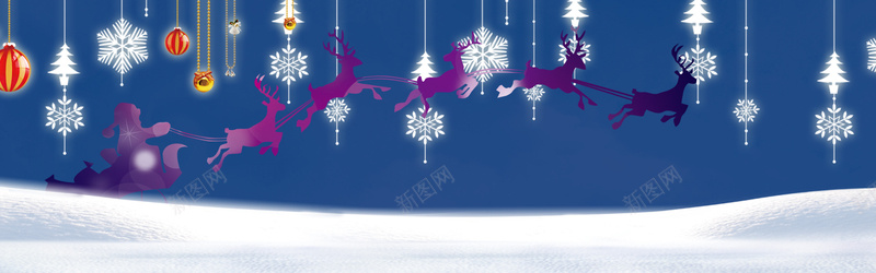 深蓝雪花圣诞背景背景