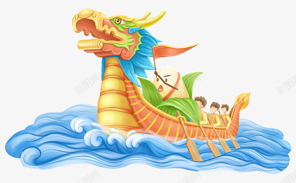 端午节卡通赛龙舟png免抠素材_88icon https://88icon.com 端午节 赛龙舟 手绘龙舟 卡通赛龙舟