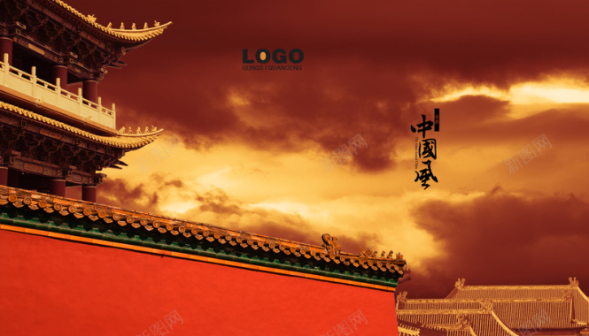 中国古典建筑背景模板背景