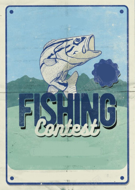 蓝色欢乐时光钓鱼休闲生活购物促销简约卡通背景