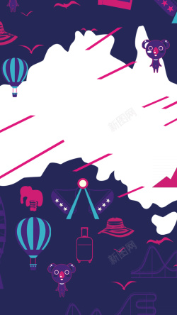 气球印花紫色卡通印花背景高清图片