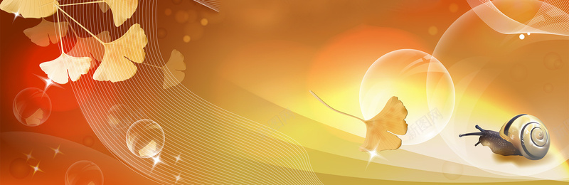 秋天银杏叶背景bannerpsd设计背景_88icon https://88icon.com anner banner 小清新 文艺 气泡 水彩 海报banner 秋天 简约 线条 背景 蜗牛 银杏叶