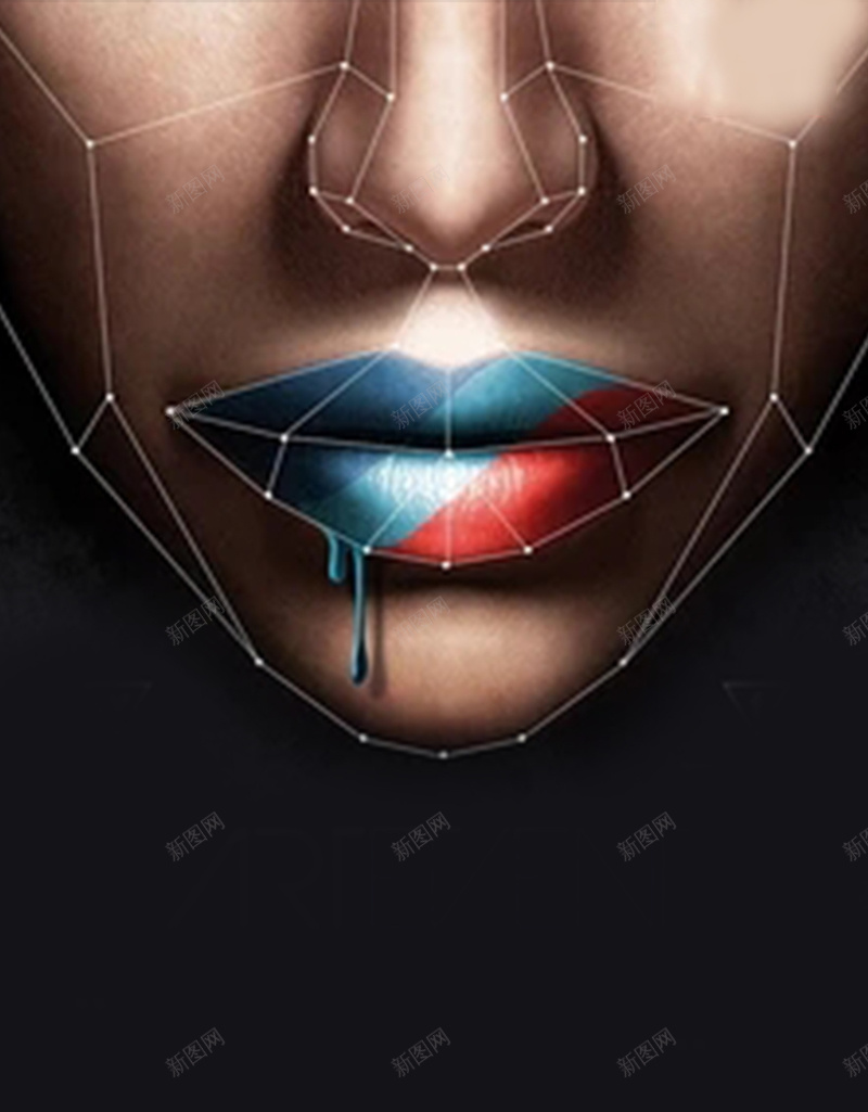 科技感脸部线条H5背景素材jpg设计背景_88icon https://88icon.com 彩妆素材 科技感 化妆品素材 黑色背景 线条素材 人脸 H5 H5背景素材