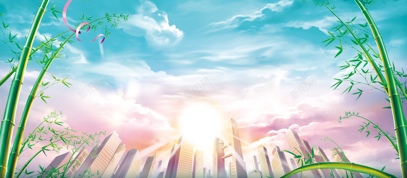 绿色竹子背景背景