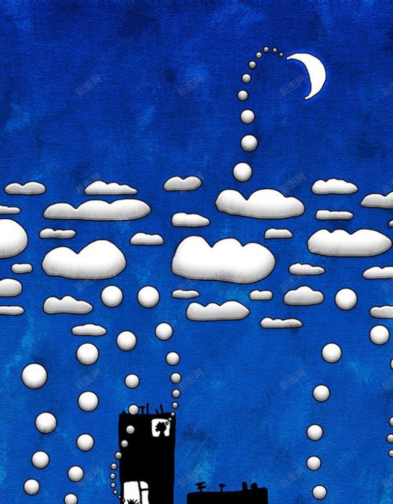 手绘漫画云朵H5背景jpg设计背景_88icon https://88icon.com 晚安 月亮 动漫 彩色 云朵 H5背景 H5 h5 卡通 童趣 手绘