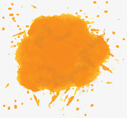 黄色水彩泼墨效果素材
