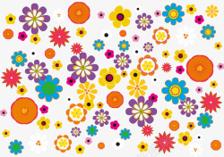 多彩花朵图案装饰背景插画矢量素材