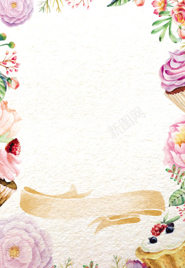 妇女节手绘玫瑰海报背景素材背景