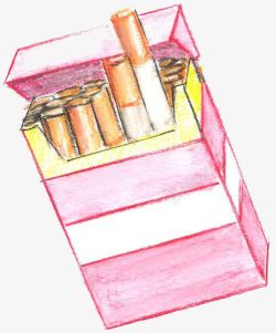 手绘香烟盒手绘香烟高清图片